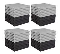 ISTOVO 48 Pcs Acoustic Foam Board,Studio Wedge Tile,Acoustic Foam Soundproof Pyramid Studio Treatment Wall Panel 2.5X30X30cm