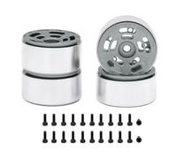 ISTOVO 4PCS 1.0in Metal Wheel Rims for 1/24 1/18 RC Crawler Car Axial SCX24 AX24 FCX24 Enduro24 TRX4M,Dual-Hole 5-Spokes Grey