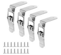 ISTOVO 4Pcs 90 Degree Hook Lock Bolt 304 Stainless Steel Spring Loaded Draw Toggle Latch Clamp for Door Drawer Toolbox