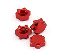 ISTOVO 4Pcs Aluminum Wheel Hub Cover Anti-Dust Cover 17mm Hex Nut for 1/8 RC Car,Red