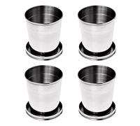 ISTOVO 4X Folding Cup Telescopic Cup Retractable Cup Sports Hiking Camping 240ML Keychain