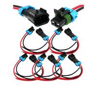 ISTOVO 5-Pack Metri-Pack 2-Pin 30 Amp, 280 Series Connectors Multi-Function (Male to Female Pigtail 12GA) Easy to Use