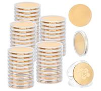 ISTOVO 50 PCS Blank Coin Engraving Blanks Coin Metal Stamping Blank Coin 40 mm/1.57 Inch Round Tags Threaded Edged Coin