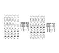 ISTOVO 50 Pcs D-Ring Picture Frame Hanging Hooks Double Hole Hangers with Screws Silver