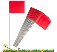 ISTOVO 50Pack Marking Flags, Red Yard Flags 15x4x5Inch, Marker Flags, Lawn Flags Markers, Irrigation Flags, Landscape Flags