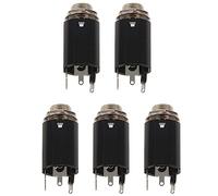 ISTOVO 5Pc Black Guitar Endpin Jack 6.35 Input for Any Guitar Eq Pickup Output Guitar Parts & Accessories
