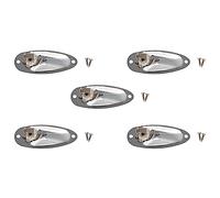ISTOVO 5Pcs Boat Guitar Jack 1/4 Inch Input Output Jack Plate Socket 6.35mm Chrome Silver for Style Guitar Parts