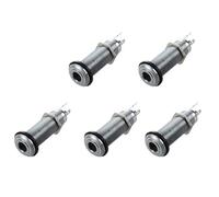 ISTOVO 5X 1/4 Inch Chrome Cylinder Flush Mount Jack for Electric Guitar Bass