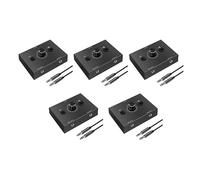 ISTOVO 5X 3.5mm Audio Switcher, 2 Input 1 Output/1 Input 2 Output Audio Splitter Switcher, One-Key Mute Button