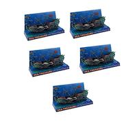 ISTOVO 5X Large Aquarium Decoration Boat Plactic Aquarium Ship Air Split Shipwreck Fish Tank Decor C