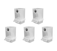 ISTOVO 5X White Bird Feeders Automatic Parrot Feeder Drinker Seed Food Container Cage for Small and Medium Parakeets