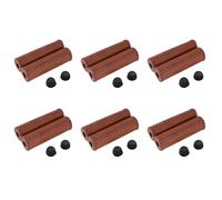 ISTOVO 6 Pair Vintage Leather Bicycle Grips Grips Trekking Handlebars Cover Colour: Brown