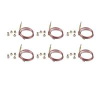 ISTOVO 6 Pcs 900mm Gas Stove Universal Thermocouple Kit M6X0.75 with Spilt Nuts (Five) Replacement Thermocouple