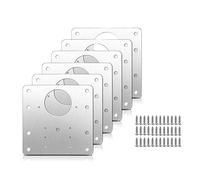 ISTOVO 6 Pcs Cabinet Hinge Repair Plate Kit with Screws, Stainless Steel Concealed Cupboard Door Hinge Repair Brackets