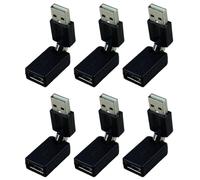 ISTOVO 6X Black USB 2.0 Male to USB Female 360 Degree Rotation Angle Extension Adapter