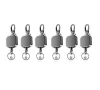 ISTOVO 6X Heavy Duty Metal Retractable Carabiner Keychain Belt Badge Reels Clip 28.3Inch Reinforced Steel Wire Cord