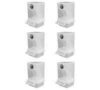 ISTOVO 6X White Bird Feeders Automatic Parrot Feeder Drinker Seed Food Container Cage for Small and Medium Parakeets