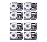 ISTOVO 8 Pack 12mm Black On White Label Tape Label Maker Compatible with KL1500 KL2000 KL7000 KL7200-100 KL120 KL60-750B