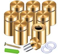 ISTOVO 8 Pack Standoff Screws 3/4 x 6/5 Inch Gold Sign Standoffs Hanging Acrylic Picture Frame Advertising Screws Kit