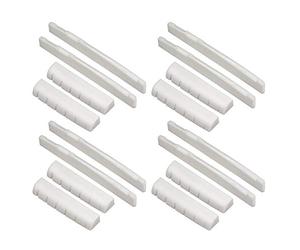 ISTOVO 8 Sets of 16Pcs 6 String Acoustic Guitar Bone Bridge Saddle and Nut Made of Real Bone