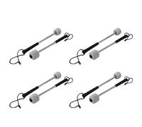 ISTOVO 8Pcs Bass Drum Mallet Felt Percussion Mallets Timpani Sticks with Stainless Steel Handle,White