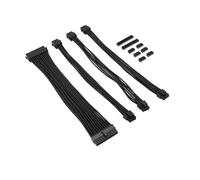 ISTOVO 9-Inch Braided Extension Cable Kit Basic Extension Cable for PC Case Comb Included ATX 24 Pin PCIE 6+2Pin CPU 4+4Pin Black