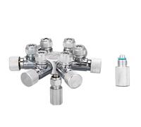 ISTOVO Anti-Return Bubble Counter CO2 Pressure Reducing Gauge Multi Way CO2 Distributor Splitter Needle Valve for Solenoid Regulat B