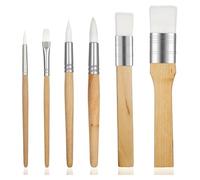 ISTOVO Art Paint Brushes Set 6Pieces Wooden Paintbrushes for Artists Adults Kids Body Face Painting,Acrylic Painting Watercolor