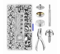 ISTOVO Canvas Snap Kit 2 Pcs Setting Tool,Marine Grade Stainless Steel 3/8in Socket Canvas Snap Button Fastener Kit, for Boat B