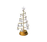 ISTOVO Christmas Metal Crystal Christmas Tree Lamp Christmas Tabletop Crystal Tree with LED Lights Xmas Tree Decorations S