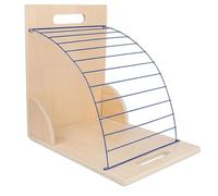 ISTOVO Clipboard Holder, Clipboard Storage Rack Wooden Clipboard Holder with Sturdy Metal Shelf Organizer for Classroom Office