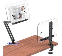 ISTOVO Desk Clamp Bookshelf for Reading, Ergonomic Design,Adjustable Height to 20 Inch with Swivel Base Cookbook Holder B