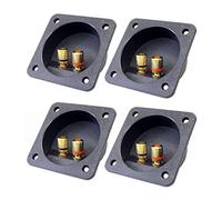 ISTOVO DIY Home Car Stereo Cup Connectors Subwoofer Plugs 2-Way Speaker Box Terminal Binding Post, 4 Pcs Black