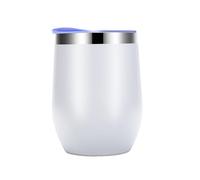 ISTOVO Eggshell Cup Double-Layer Stainless Steel Insulated Cup Vacuum Red Wine Egg Cup Coffee Tumbler with Lid White