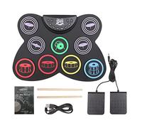 ISTOVO Electric Drum Set, 9 Pads Silicon Foldable Electronic Drum with Headphone Jack,Build in Speaker,Foot Pedals,Drum Sticks