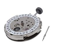 ISTOVO For Miyota 8215 Movement 21 Jewels Mechanical Date Setting High Precision Movement Replacement Parts Accessories, silver,