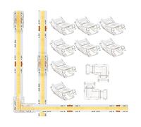 ISTOVO Gapless 8mm 2 Pin COB LED Strip Connector 8 Pack and L Shape 2 Pin 8mm Cob LED Corner 2 Pack Part Kit for 8mm Cob LED Strip Light