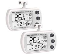 ISTOVO Refrigerator Thermometer Digital Refrigerator Thermometer 2 Pack 2.25IN Large Screen Freezer Thermometer White