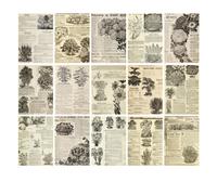 ISTOVO Retro Handbook Material Book DIY Base Material Package Retro Inspiration Series Retro Handbook Decorative BackingPaper,D