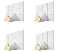ISTOVO Self-Adhesive Acoustic Panels 48 Pack,12 x 12 x 0.4 Inch Sound Proof Padding,Sound Absorbing Panel for Home,White