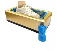 ISTOVO Shoe Cover Dispenser, Shoe Cover Machine with 200 Pieces Shoe Cover, Automatic Foot Shoe Cover Machine for Indoor,Gold Easy Install