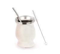 ISTOVO Stainless Steel Tea Cup Tea Cup Set for Insulated Straw Cup Insulated Simple Cup High Guality Easy to Use White