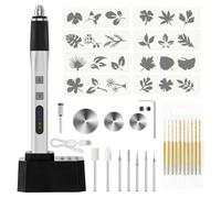 ISTOVO USB Rechargeable Engraving Pen Engraver,W/ 10 Drill Bits, Stencils, Saw & Polish Set, Hand Drill for Jewelry Making