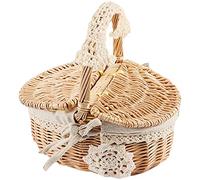 ISTOVO Wicker Picnic Basket - Double Lidded, Removable Lining, Elegant Design, Premium Quality, Enjoy Picnic Time