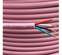 iStrand 100m 4 Core 16 AWG Copper Low Smoke Zero Halogen LSZH Speaker Cable Pink Sheath with Red Black White Green Wire
