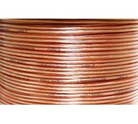 iStrand Premium 18 AWG 2 x 69 Strand Oxygen Free Copper/OFC Speaker Cable/Wire - Clear Transparent Outer Jacket with Red Polarity Marker - Outer Dimensions of Cable 5.6mm x 2.8mm (30m)