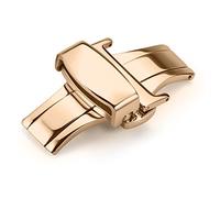 iStrap Buckle 10mm 12mm 14mm 16mm 18mm 20mm 22mm Clasp Stainless Steel Butterfly Deployant Buckle Double Push Spring Watchband Clasp Black Polished