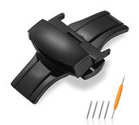 iStrap Buckle 10mm 12mm 14mm 16mm 18mm 20mm 22mm Clasp Stainless Steel Butterfly Deployant Buckle Double Push Spring Watchband Clasp Black Polished