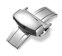 iStrap Buckle 10mm 12mm 14mm 16mm 18mm 20mm 22mm Clasp Stainless Steel Butterfly Deployant Buckle Double Push Spring Watchband Clasp Black Polished