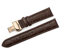 iStrap Leather Watch Band -Alligator Grain Embossed Pattern Calfskin Replacement Strap-Stainless Steel Deployment Buckle with Push Buttons-Bracelet for Men Women-18mm 19mm 20mm 21mm 22mm 24mm,